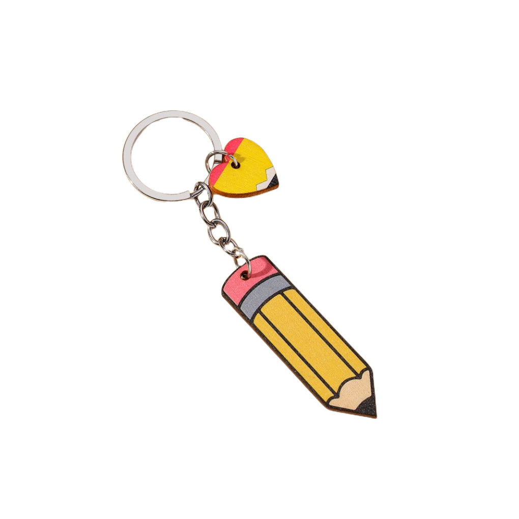 Wholesale Wooden Pencil Teacher's Day Gift Keychain